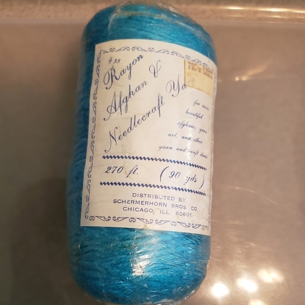 Vintage Yarn by  Schermerhorn Bros. Co.  270 feet, Color 33.